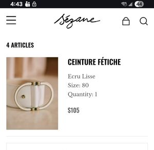 Ceinture Feriche Ecru Leather Belt